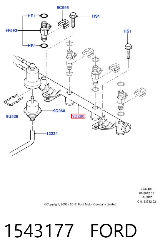 Распределитель топлива (рампа) 1543177 Ford