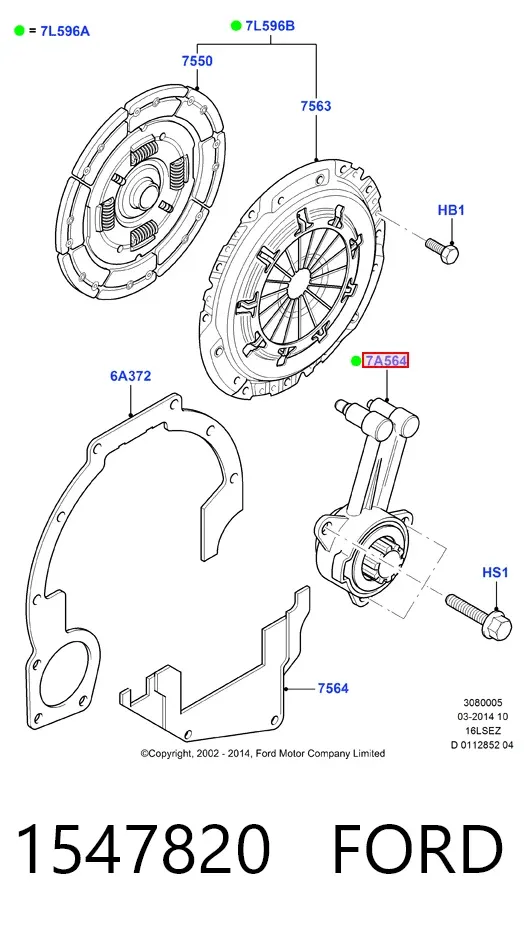 Рабочий цилиндр сцепления в сборе 1547820 Ford