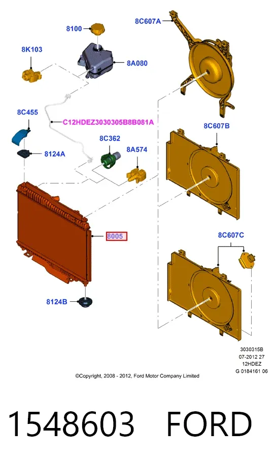Радиатор 1548603 Ford