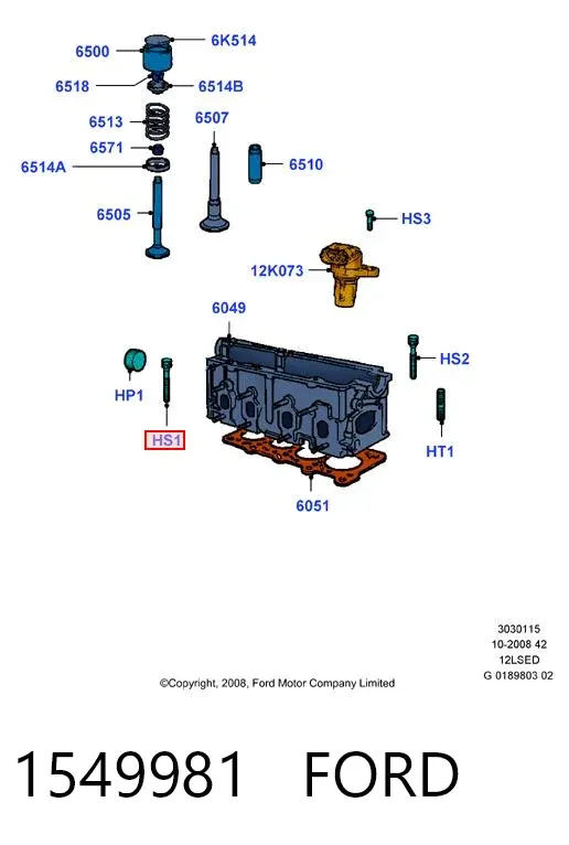 Болт ГБЦ 1549981 Ford