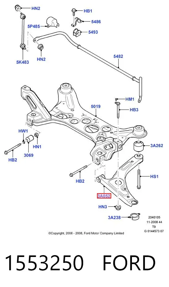 Рычаг передней подвески левый 1553250 Ford