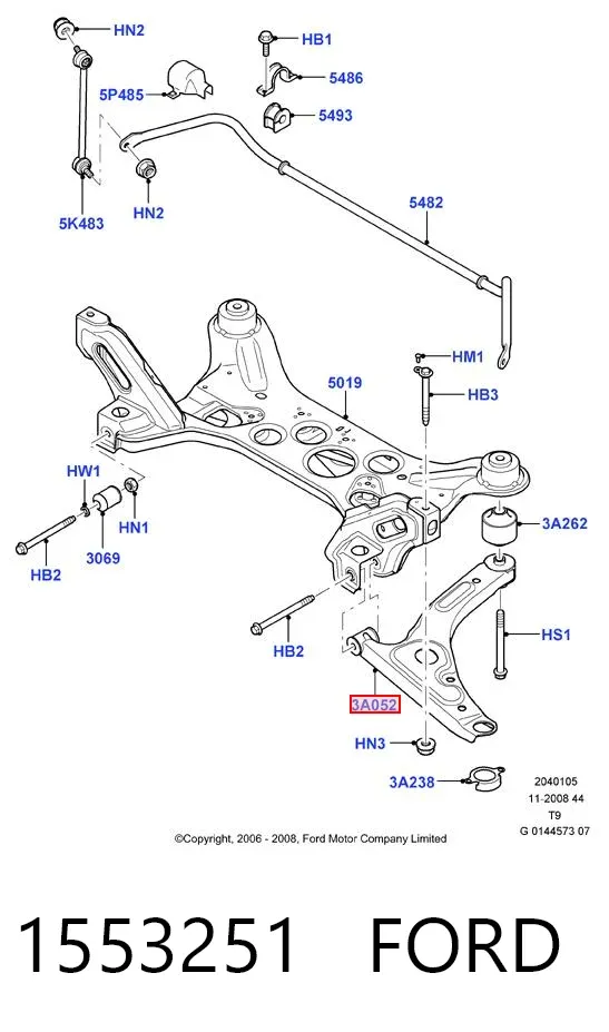 Рычаг передней подвески левый 1553251 Ford