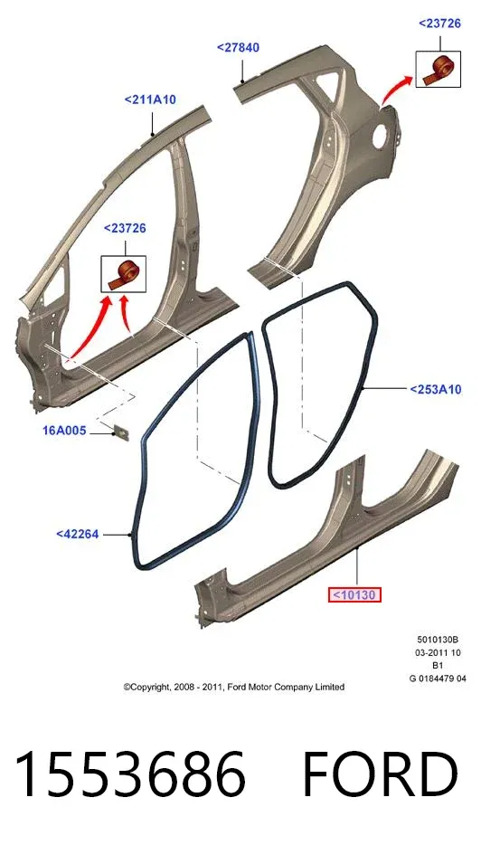 Порог внешний правый 1553686 Ford