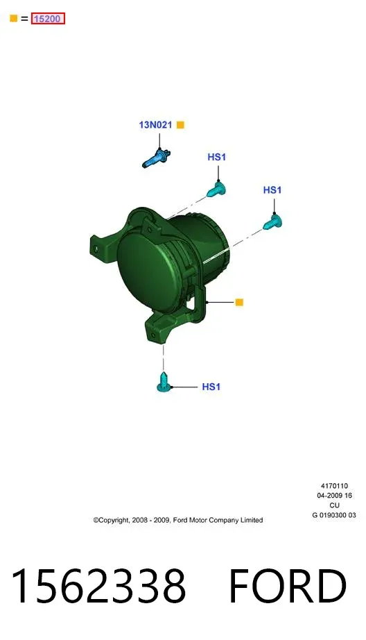 Фара противотуманная левая 1562338 Ford