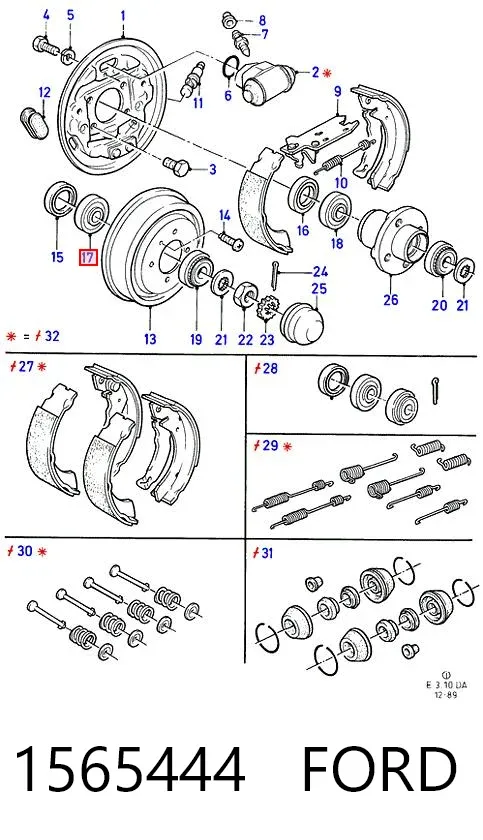 Подшипник ступицы задней внутренний 1565444 Ford