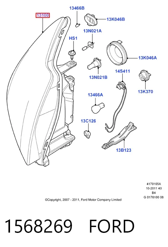 Левая фара 1568269 Ford