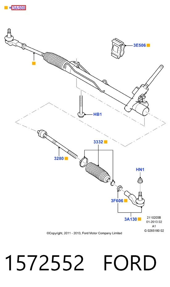 Рулевая рейка 1572552 Ford