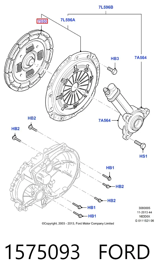 Диск сцепления 1575093 Ford
