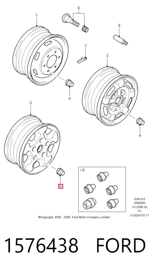 Гайки колесные 1576438 Ford