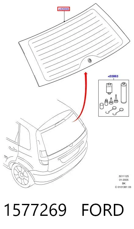 Стекло багажника двери 3/5-й задней (ляды) 1577269 Ford