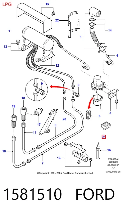 Компрессор для подкачки шин 1581510 Ford