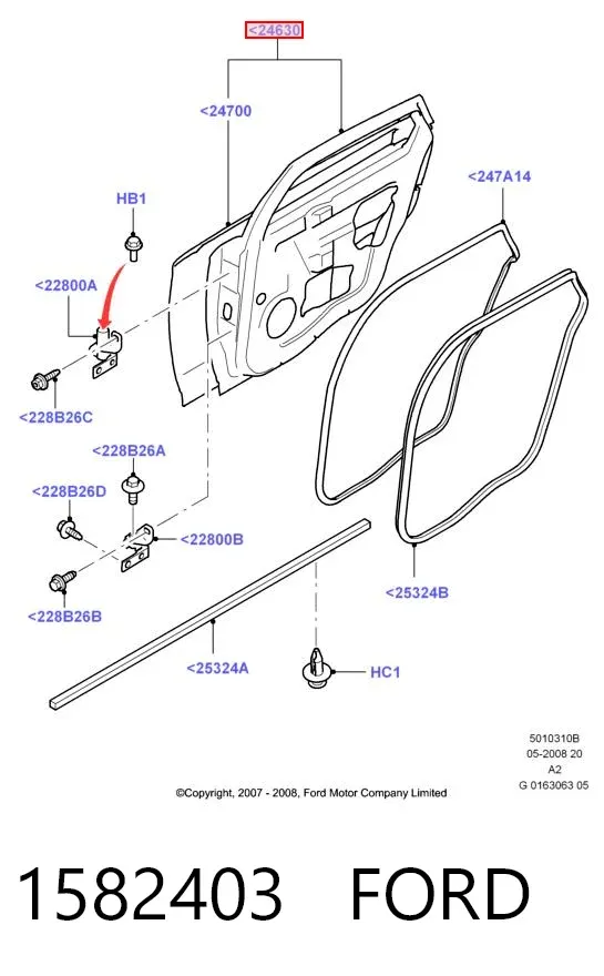 Дверь задняя правая 1582403 Ford