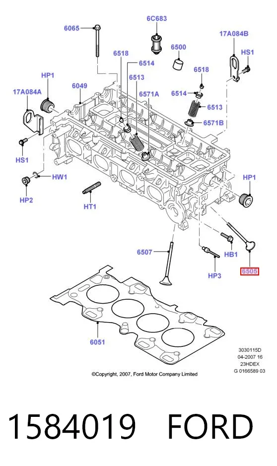 Выпускной клапан 1584019 Ford