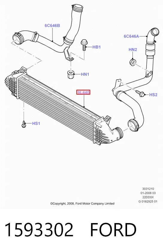 Интеркулер 1593302 Ford