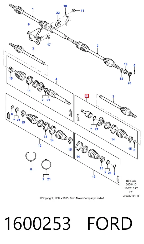 ШРУС наружный передний 1600253 Ford