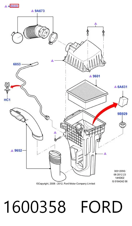 Корпус фильтра 1600358 Ford