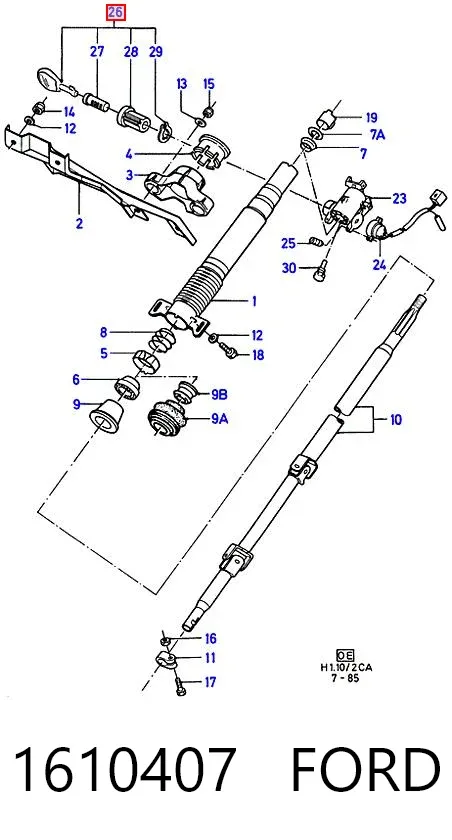 Замок зажигания 1610407 Ford