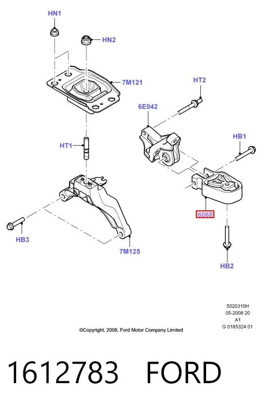 Задняя опора двигателя 1612783 Ford