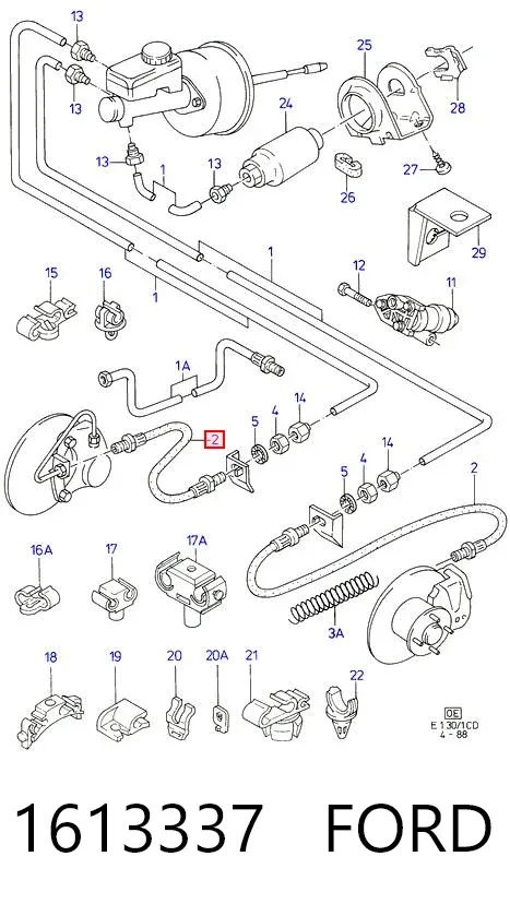 Шланг тормозной передний 1613337 Ford