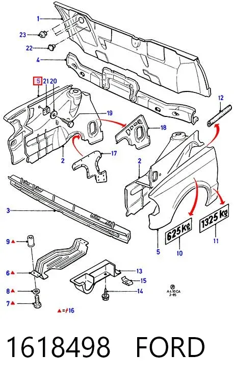 Крыло переднее правое 1618498 Ford
