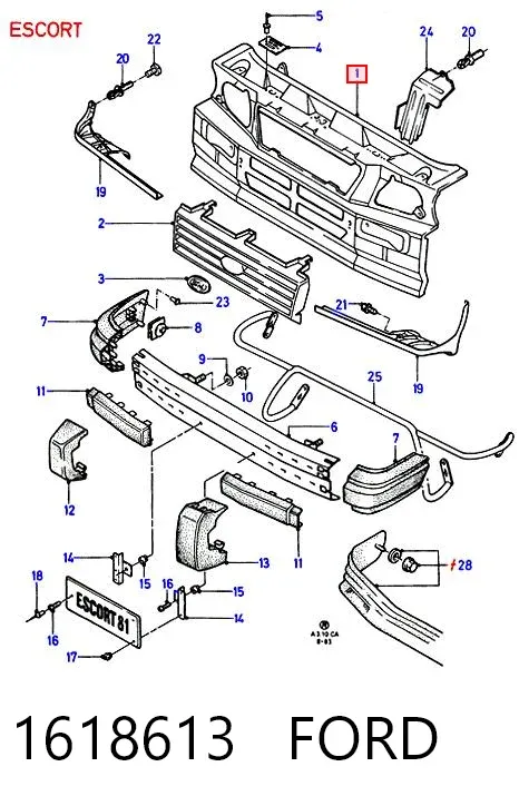 Рамка радиатора Ford Escort III