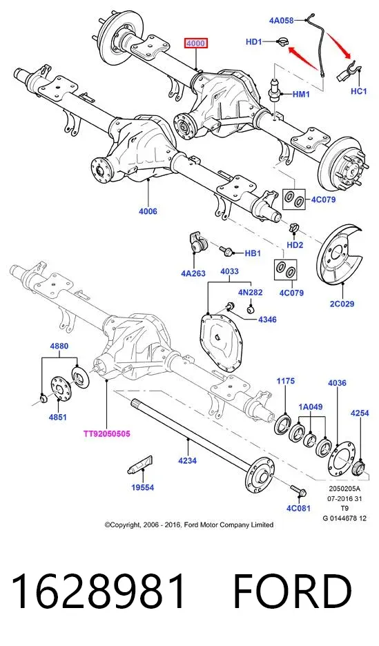 Мост задний в сборе 1628981 Ford
