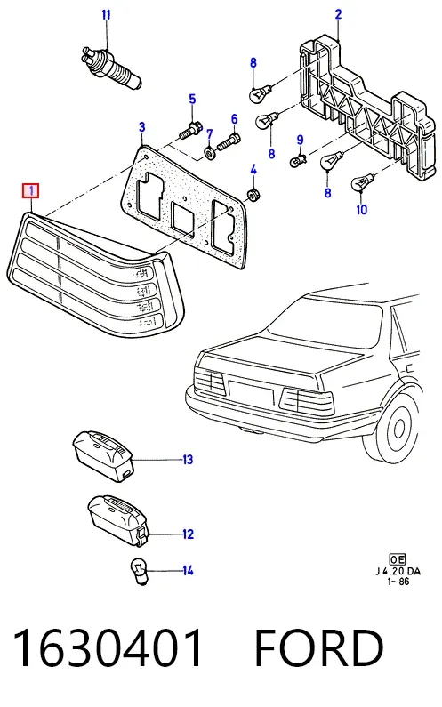 Фонарь задний левый Ford Orion II