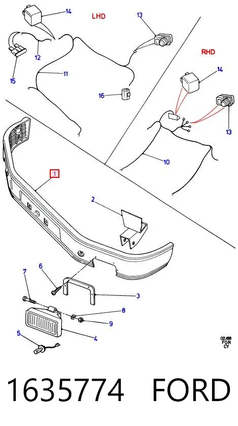 Передний бампер 1635774 Ford