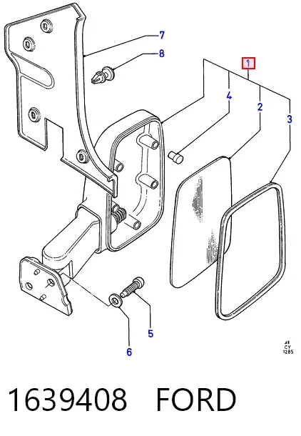Левое боковое зеркало 1639408 Ford
