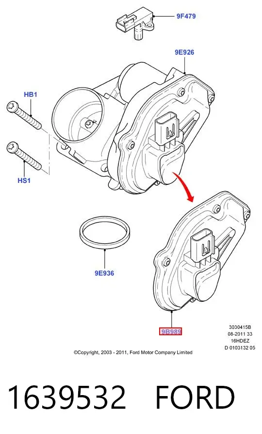Датчик дроссельной заслонки 1639532 Ford