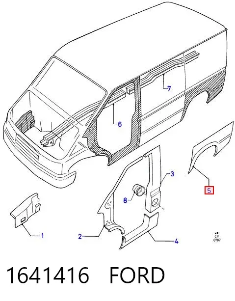 Ремонтная часть арки крыла заднего левого 1641416 Ford