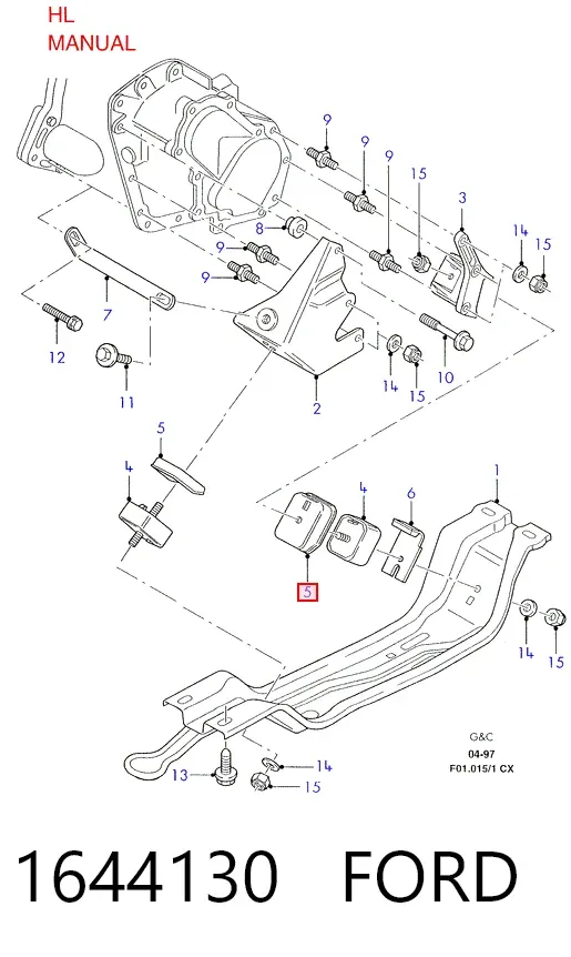 Подушка (опора) двигателя левая задняя 1644130 Ford