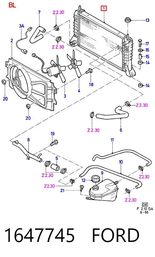 Радиатор 1647745 Ford