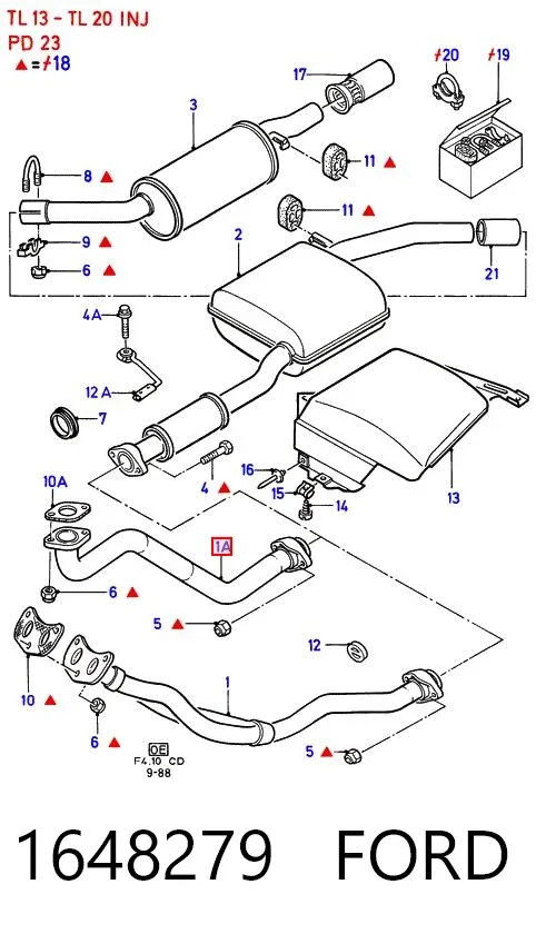 Приёмная труба 1648279 Ford