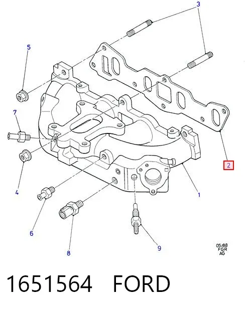 Прокладка впускного коллектора 1651564 Ford