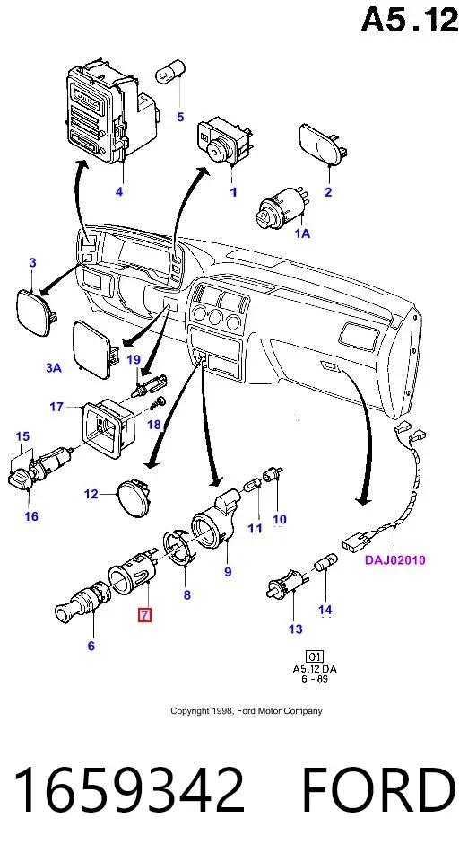 Гнездо (розетка) прикуривателя 1659342 Ford
