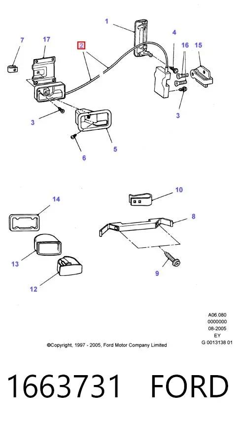 Замок водительской двери Ford Transit IV
