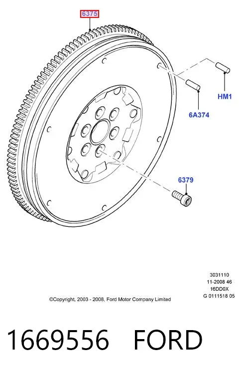 Маховик 1669556 Ford