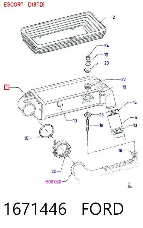Интеркулер 1671446 Ford