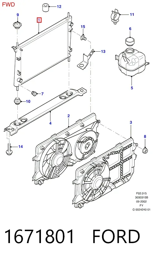 Радиатор 1671801 Ford
