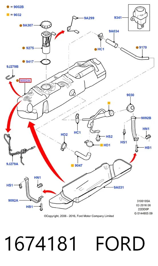 Бензобак 1674181 Ford