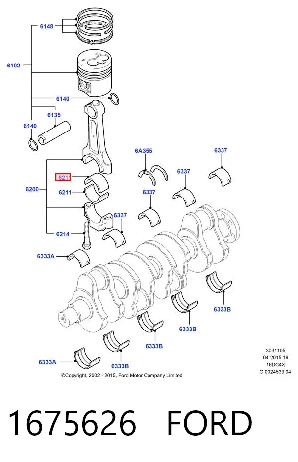 Вкладыши шатунные KL4320LC SMY