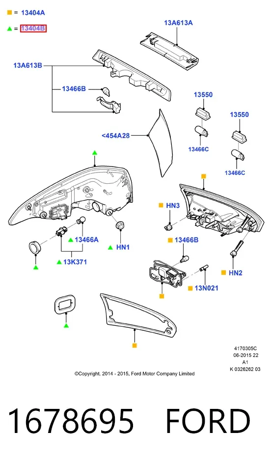 Фонарь задний правый внешний 1678695 Ford