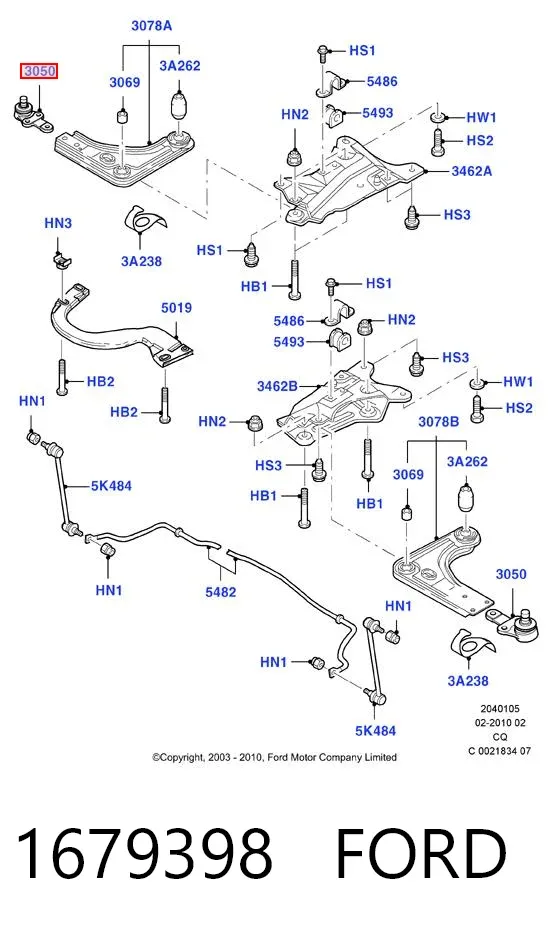 Нижняя шаровая опора 1679398 Ford