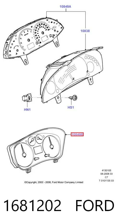 Панель приборов 1681202 Ford