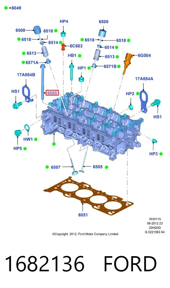 Болт ГБЦ 1682136 Ford