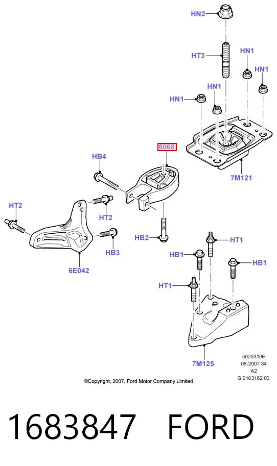 Задняя опора двигателя 1683847 Ford