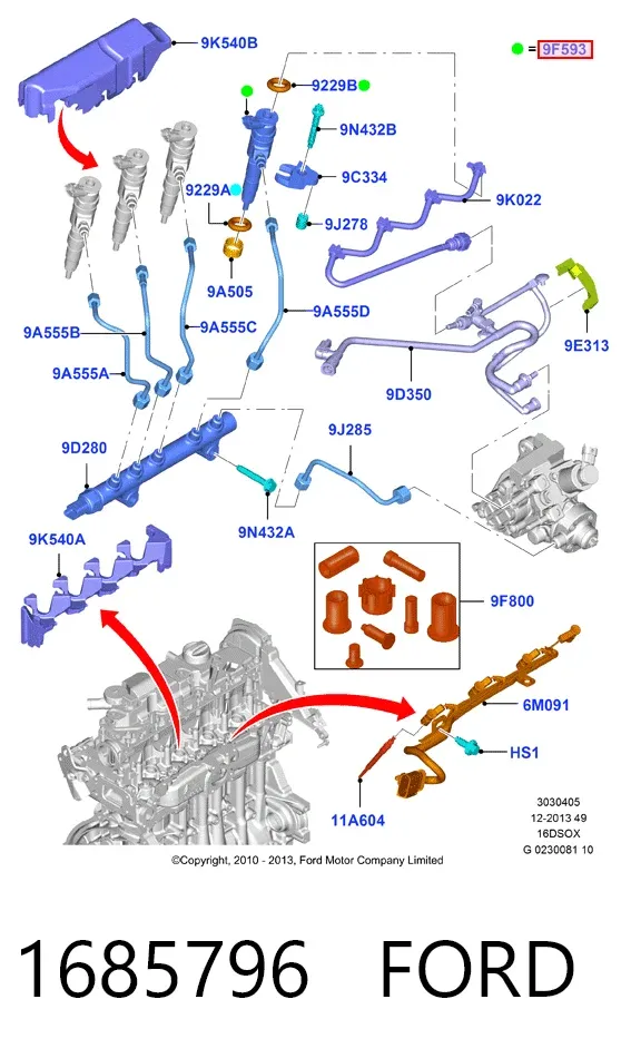 Топливные форсунки 1685796 Ford
