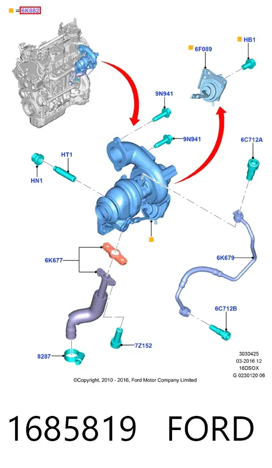 Турбина 1685819 Ford