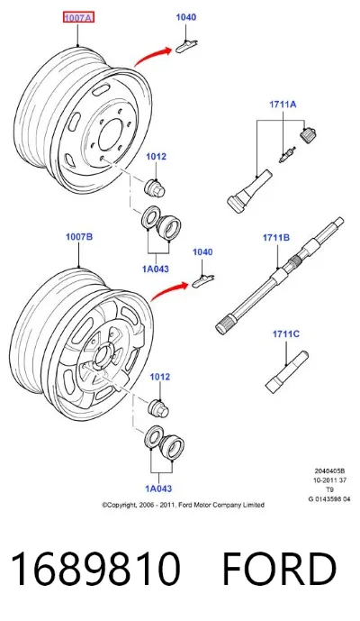 Диски колесные стальные (штампованные) FORD 1689810